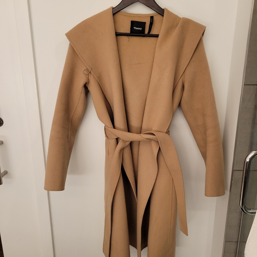 Theory robe wool cashmere coat